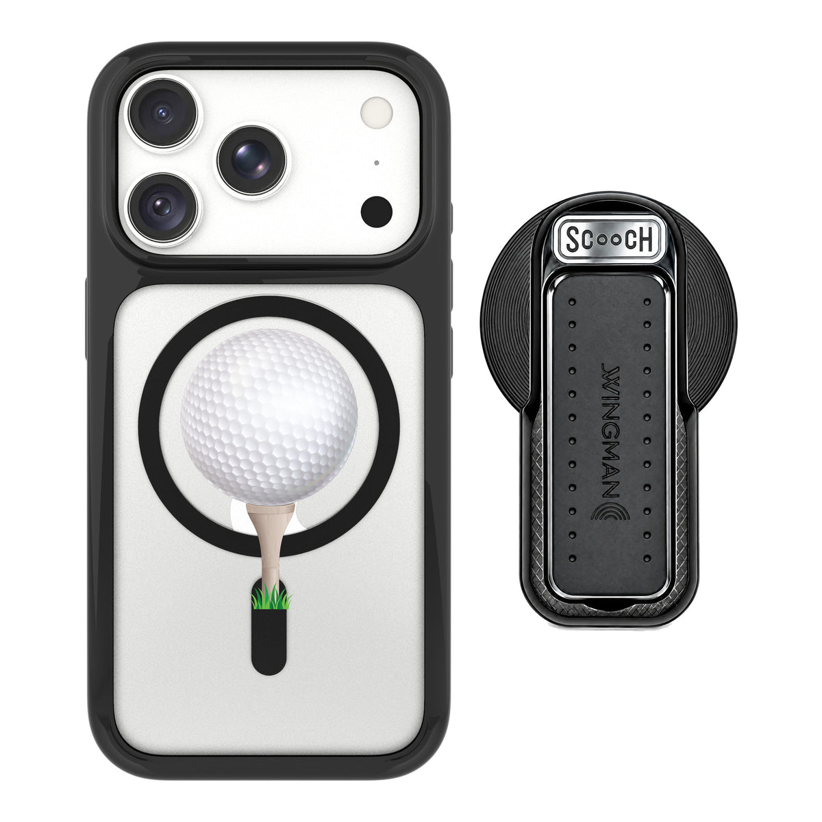 Scooch MagCase Tee Time for iPhone 18 Pro — MagSafe Wingback Bundle - Black