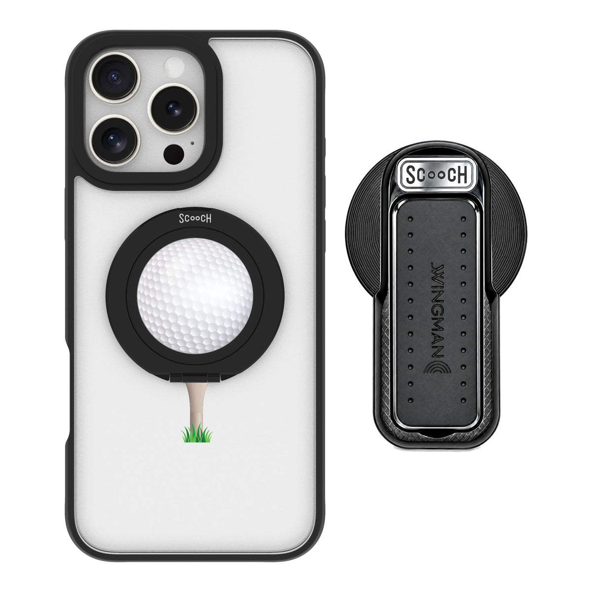 Scooch MagCase Tee Time for iPhone 16 Pro Max — MagSafe Wingback Bundle - Black