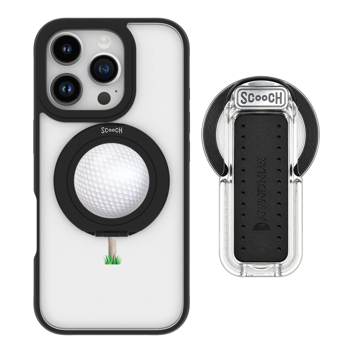 Scooch MagCase Tee Time for iPhone 16 Pro — MagSafe Wingback Bundle - Clear