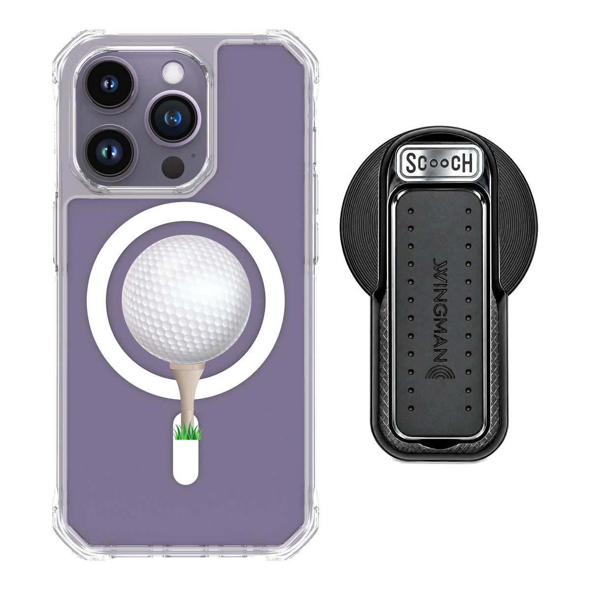 Scooch MagCase Tee Time for iPhone 14 Pro — MagSafe Wingback Bundle - Black