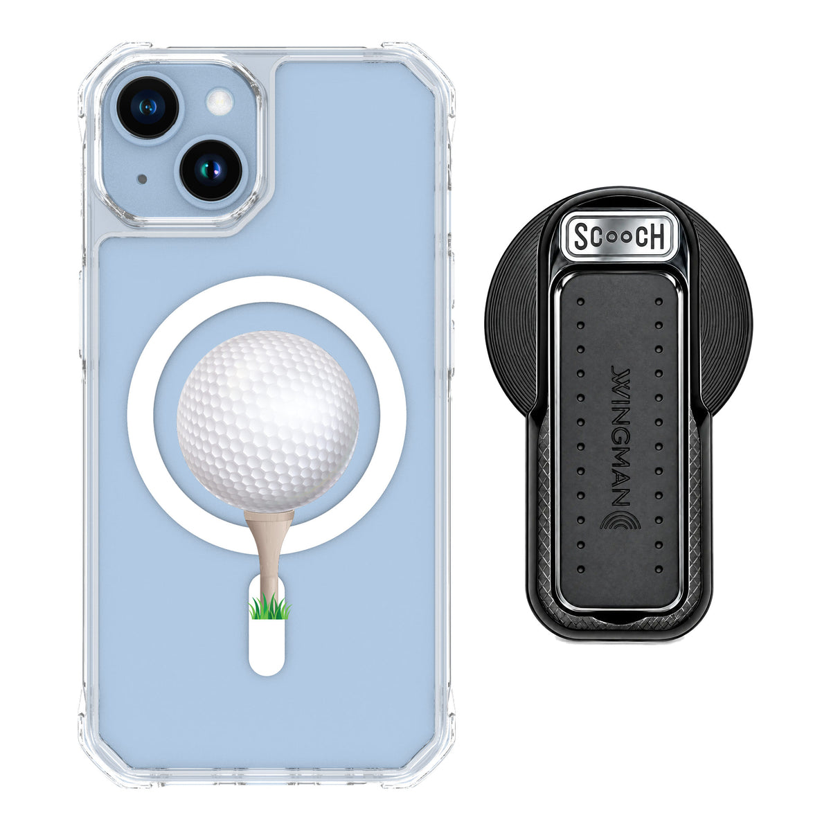 Scooch MagCase Tee Time for iPhone 14 — MagSafe Wingback Bundle - Black