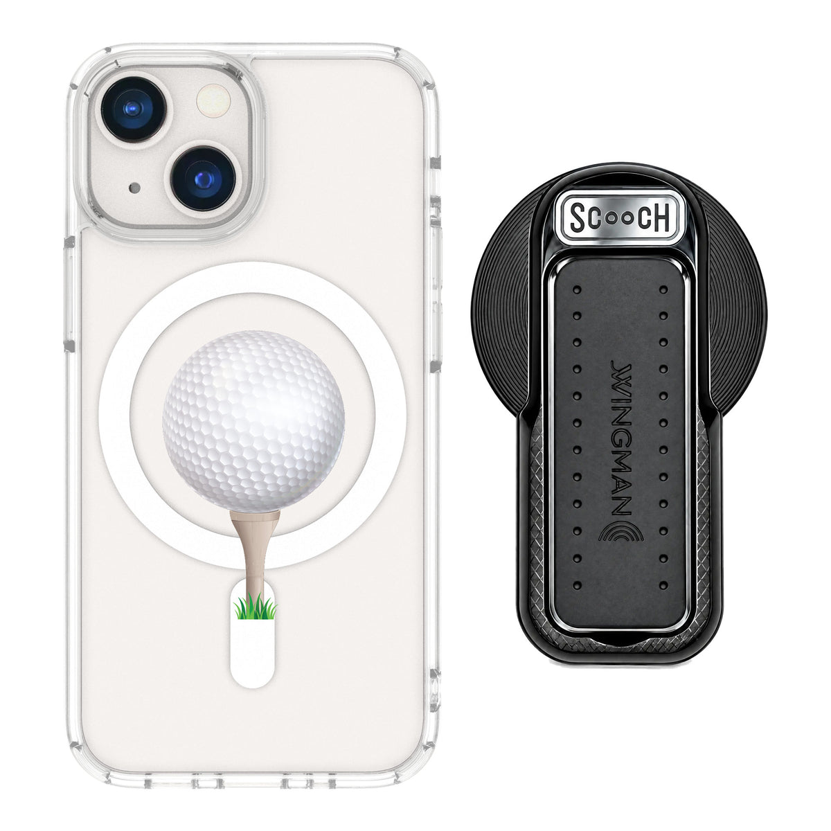 Scooch MagCase Tee Time for iPhone 13 mini — MagSafe Wingback Bundle - Black