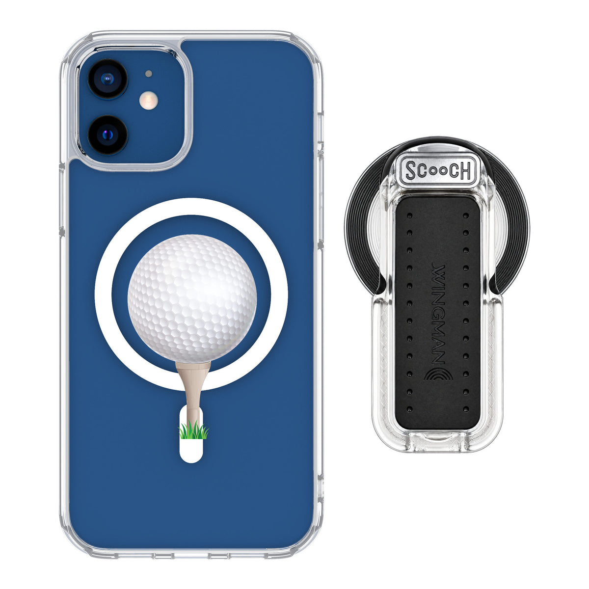 Scooch MagCase Tee Time for iPhone 12 — MagSafe Wingback Bundle - Clear