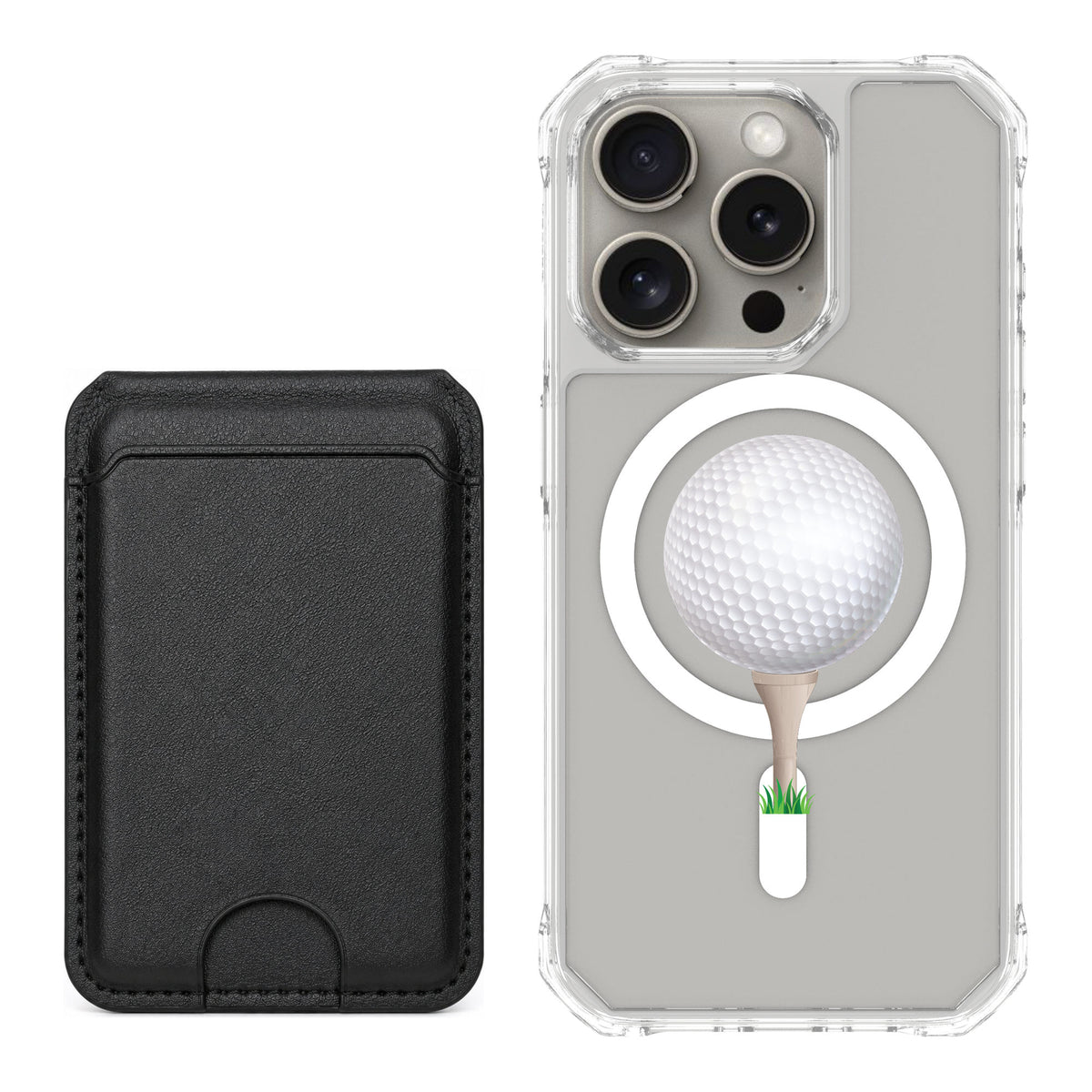 Scooch MagCase Tee Time for iPhone 15 Pro — Black MagWallet Bundle