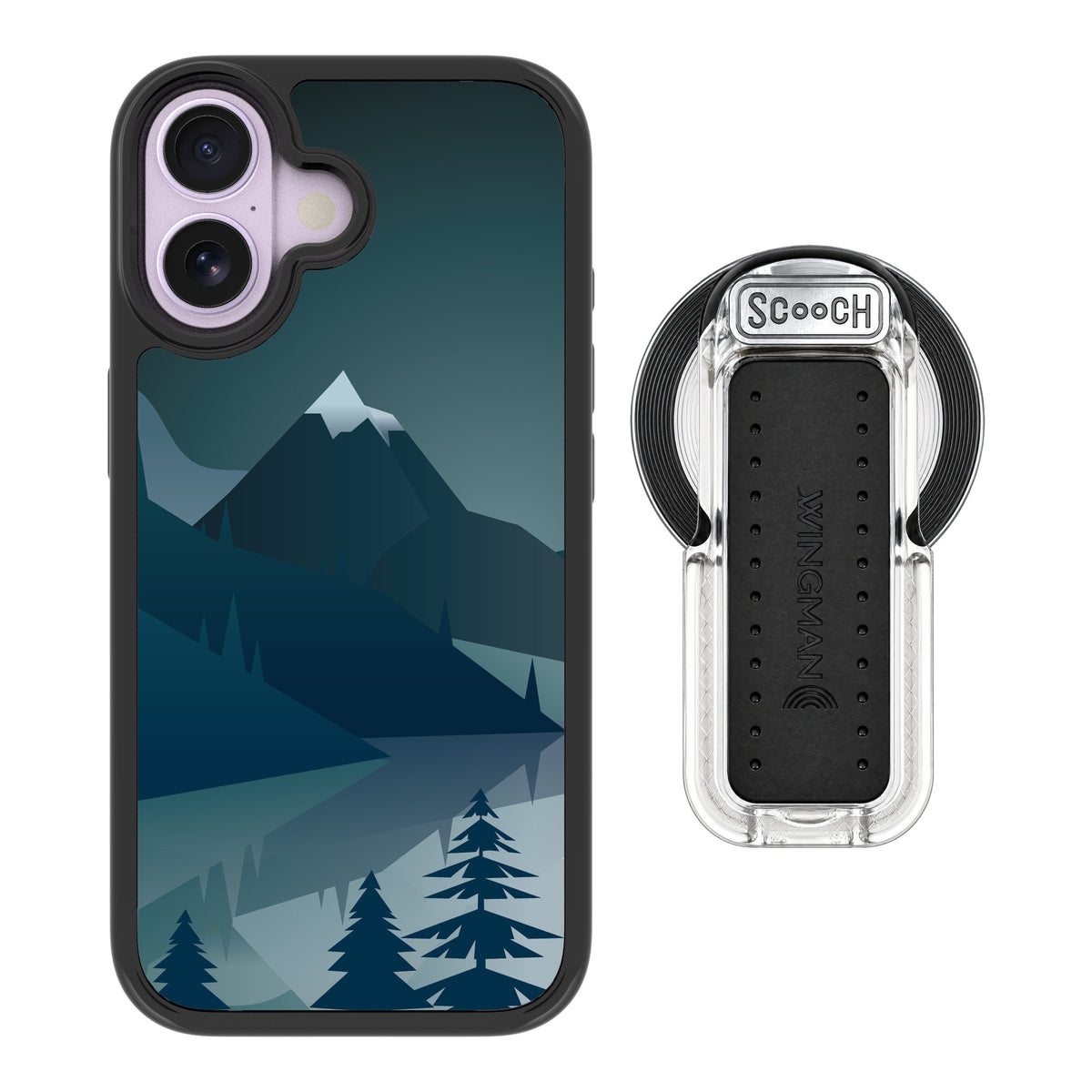 Scooch MagCase Midnight Ridge for iPhone 17 — MagSafe Wingback Bundle - Clear