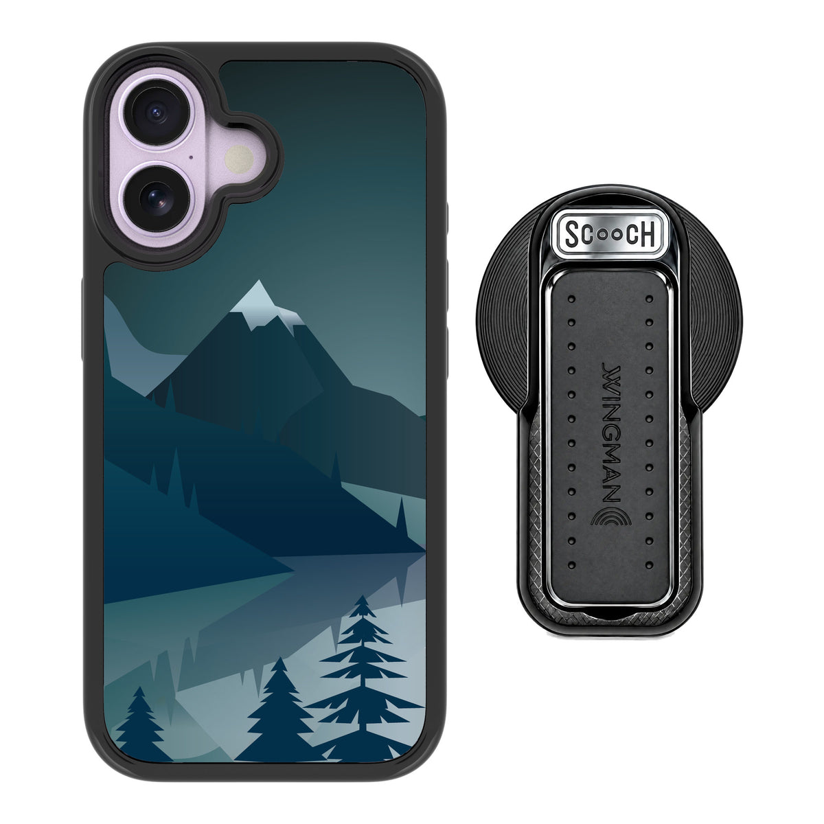Scooch MagCase Midnight Ridge for iPhone 17 — MagSafe Wingback Bundle - Black