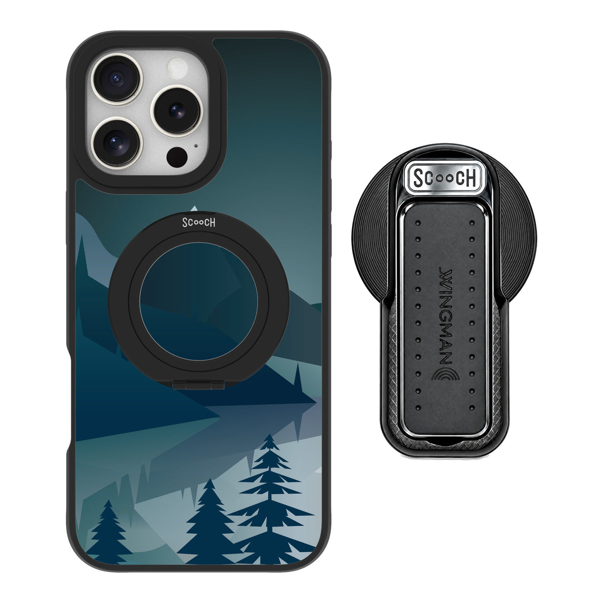 Scooch MagCase Midnight Ridge for iPhone 16 Pro Max — MagSafe Wingback Bundle - Black