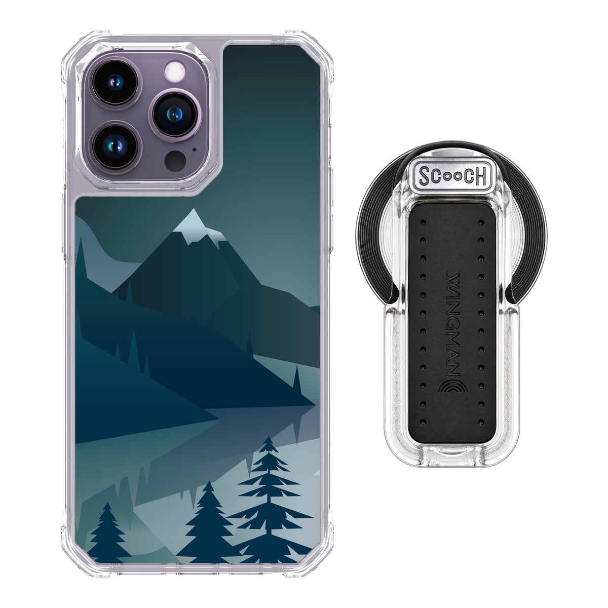 Scooch MagCase Midnight Ridge for iPhone 14 Pro Max — MagSafe Wingback Bundle - Clear