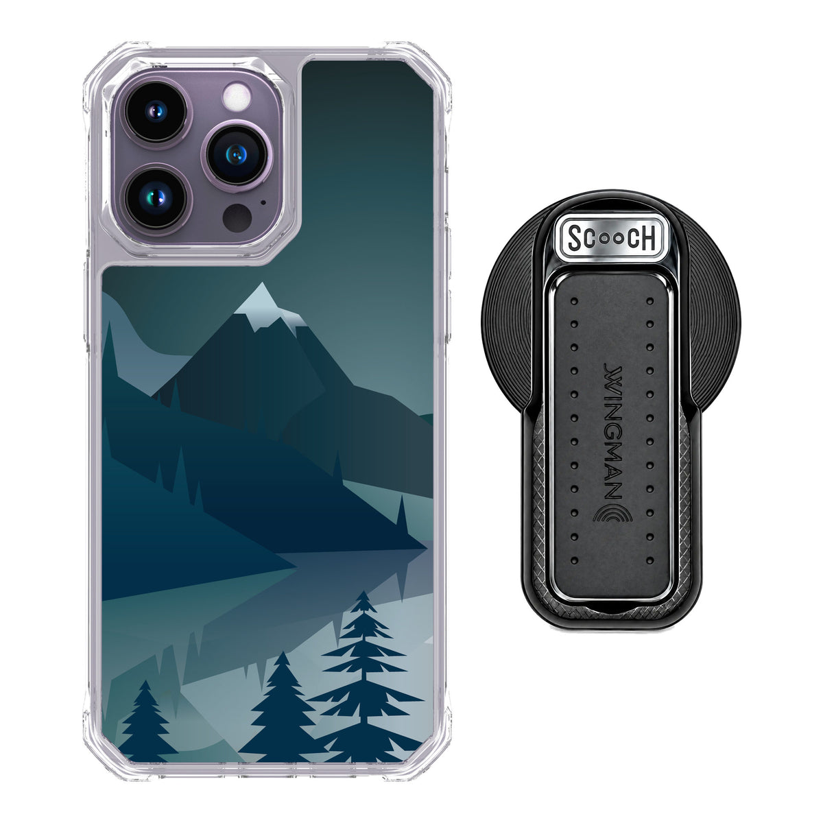 Scooch MagCase Midnight Ridge for iPhone 14 Pro Max — MagSafe Wingback Bundle - Black