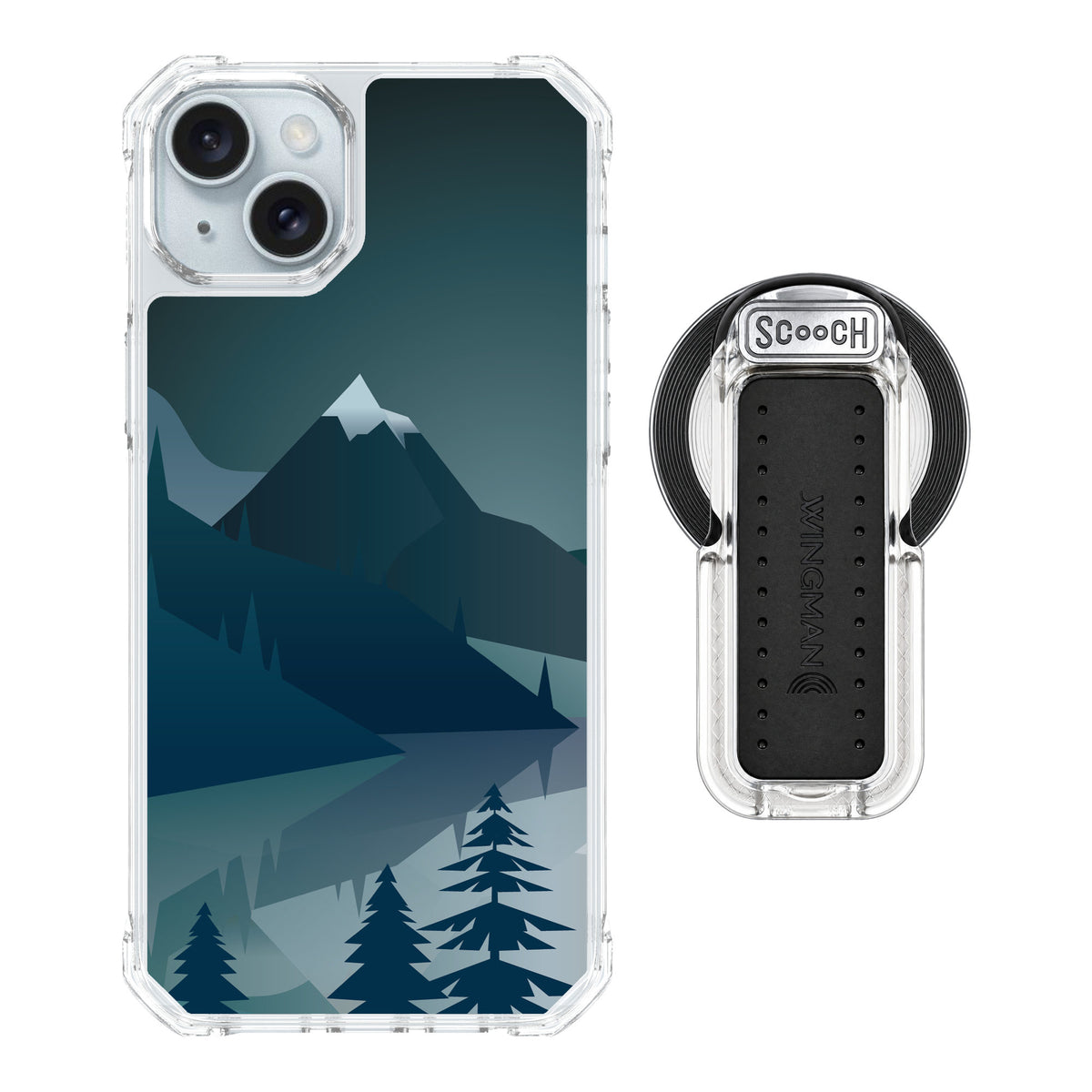 Scooch MagCase Midnight Ridge for iPhone 14 Plus — MagSafe Wingback Bundle - Clear