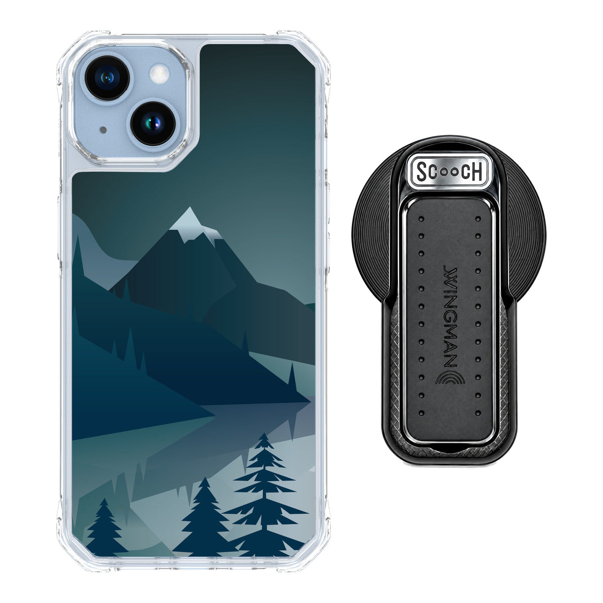 Scooch MagCase Midnight Ridge for iPhone 14 — MagSafe Wingback Bundle - Black