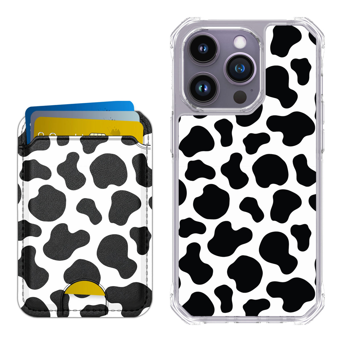 Scooch MagCase Cow Print for iPhone 14 Pro — Matching MagWallet Bundle