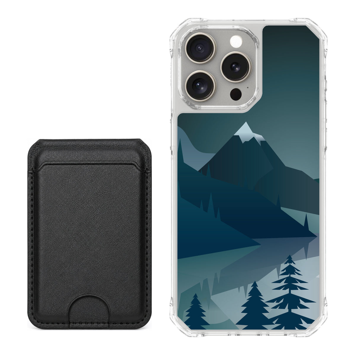 Scooch MagCase Midnight Ridge for iPhone 15 Pro Max — Black MagWallet Bundle