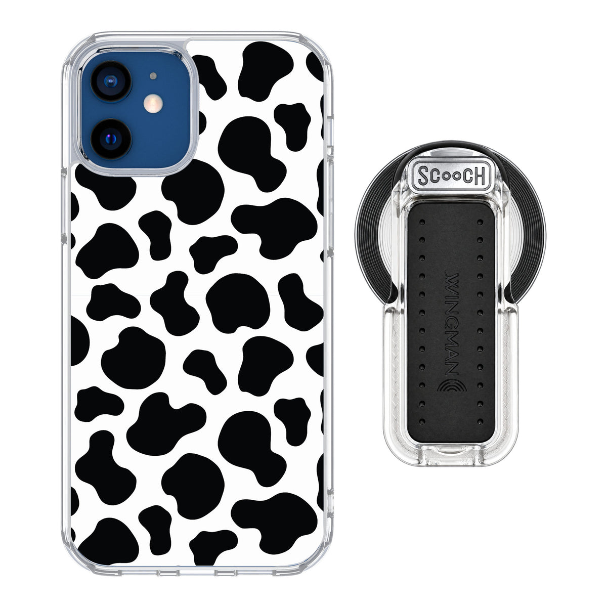 Scooch MagCase Cow Print for iPhone 12 — MagSafe Wingback Bundle - Clear