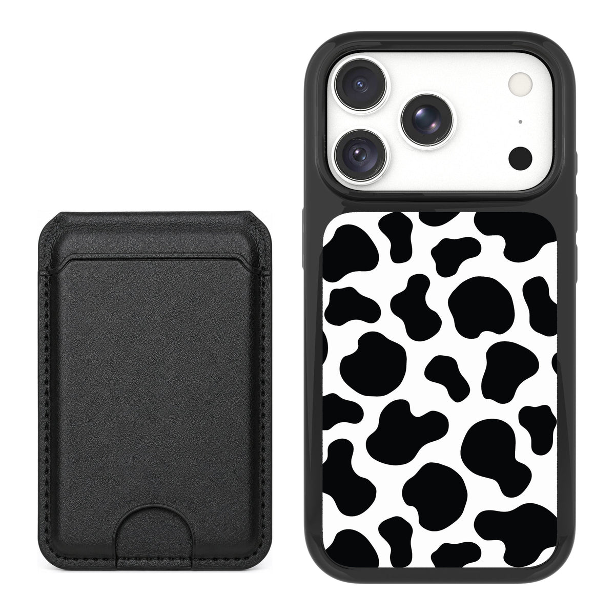 Scooch MagCase Cow Print for iPhone 18 Pro Max — Black MagWallet Bundle
