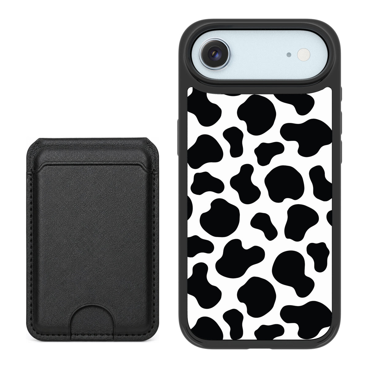 Scooch MagCase Cow Print for iPhone Air — Black MagWallet Bundle