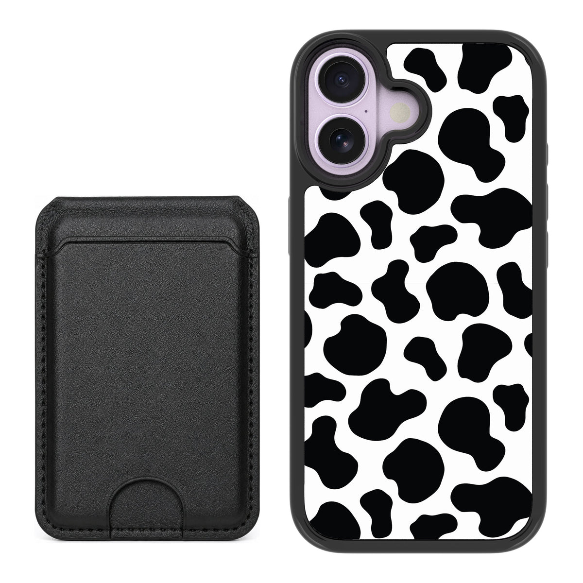Scooch MagCase Cow Print for iPhone 17 — Black MagWallet Bundle