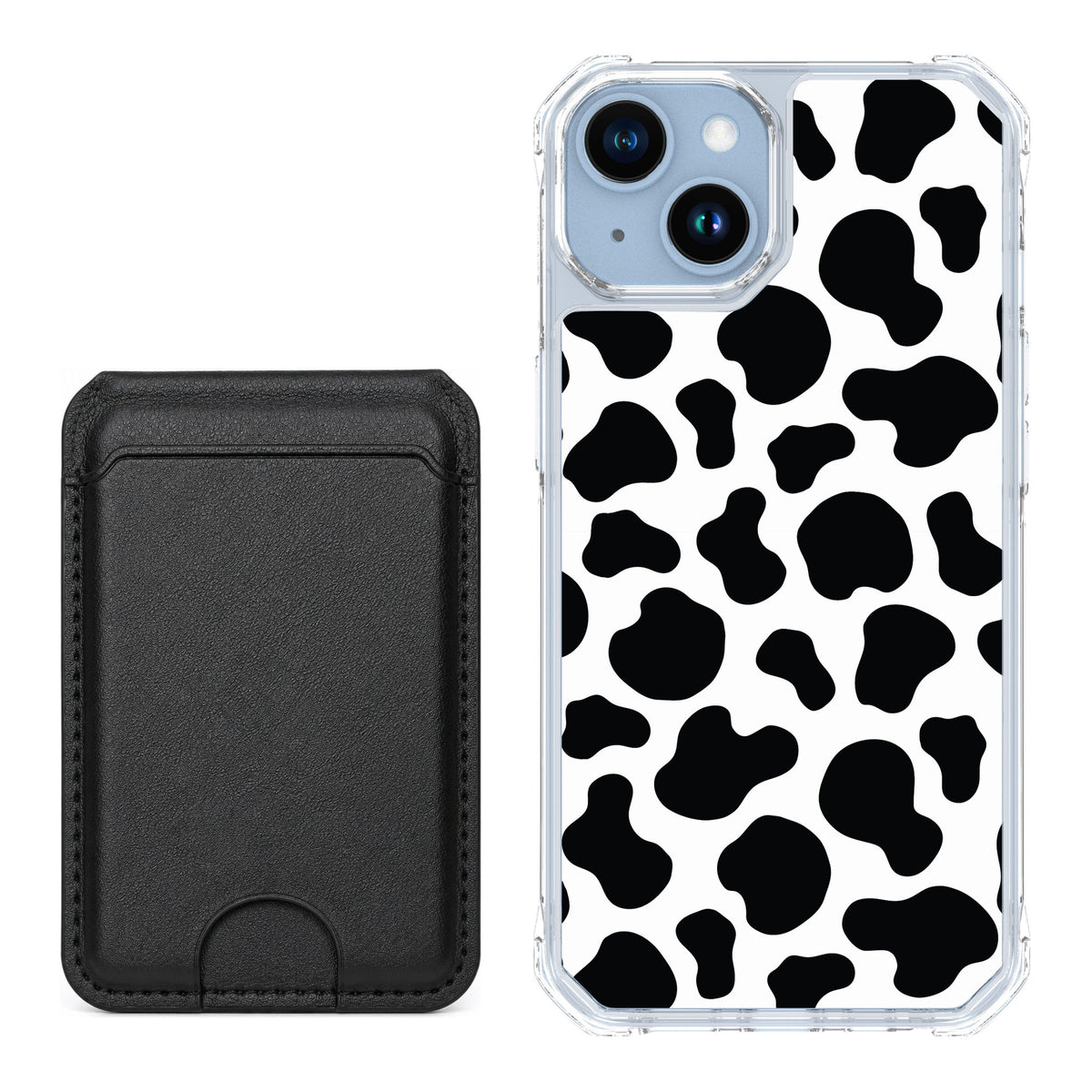 Scooch MagCase Cow Print for iPhone 14 — Black MagWallet Bundle