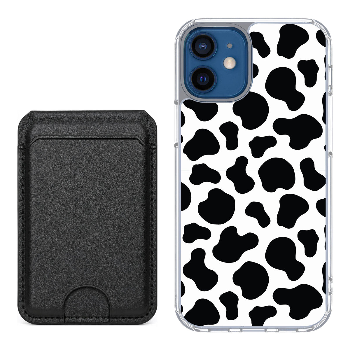 Scooch MagCase Cow Print for iPhone 12 mini — Black MagWallet Bundle