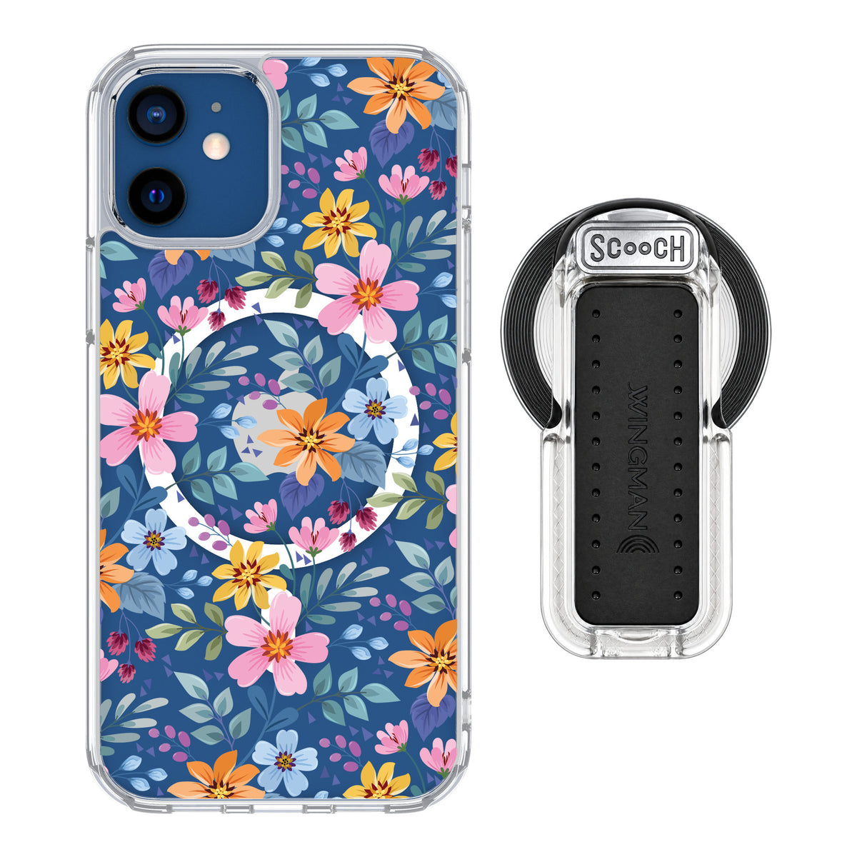 Scooch MagCase Full Bloom for iPhone 12 — MagSafe Wingback Bundle - Clear