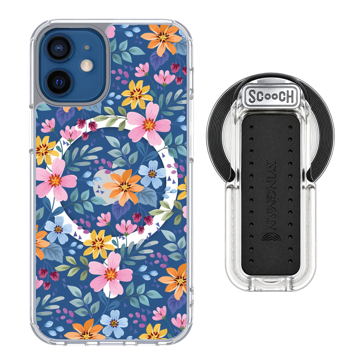 Scooch MagCase Full Bloom for iPhone 12 mini — MagSafe Wingback Bundle - Clear
