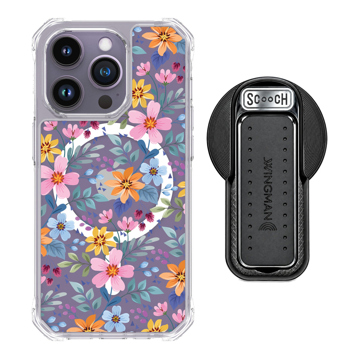 Scooch MagCase Full Bloom for iPhone 14 Pro — MagSafe Wingback Bundle - Black