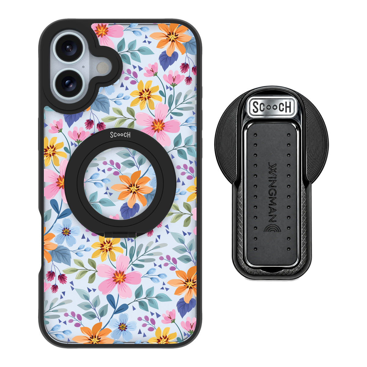 Scooch MagCase Full Bloom for iPhone 16 Plus — MagSafe Wingback Bundle - Black