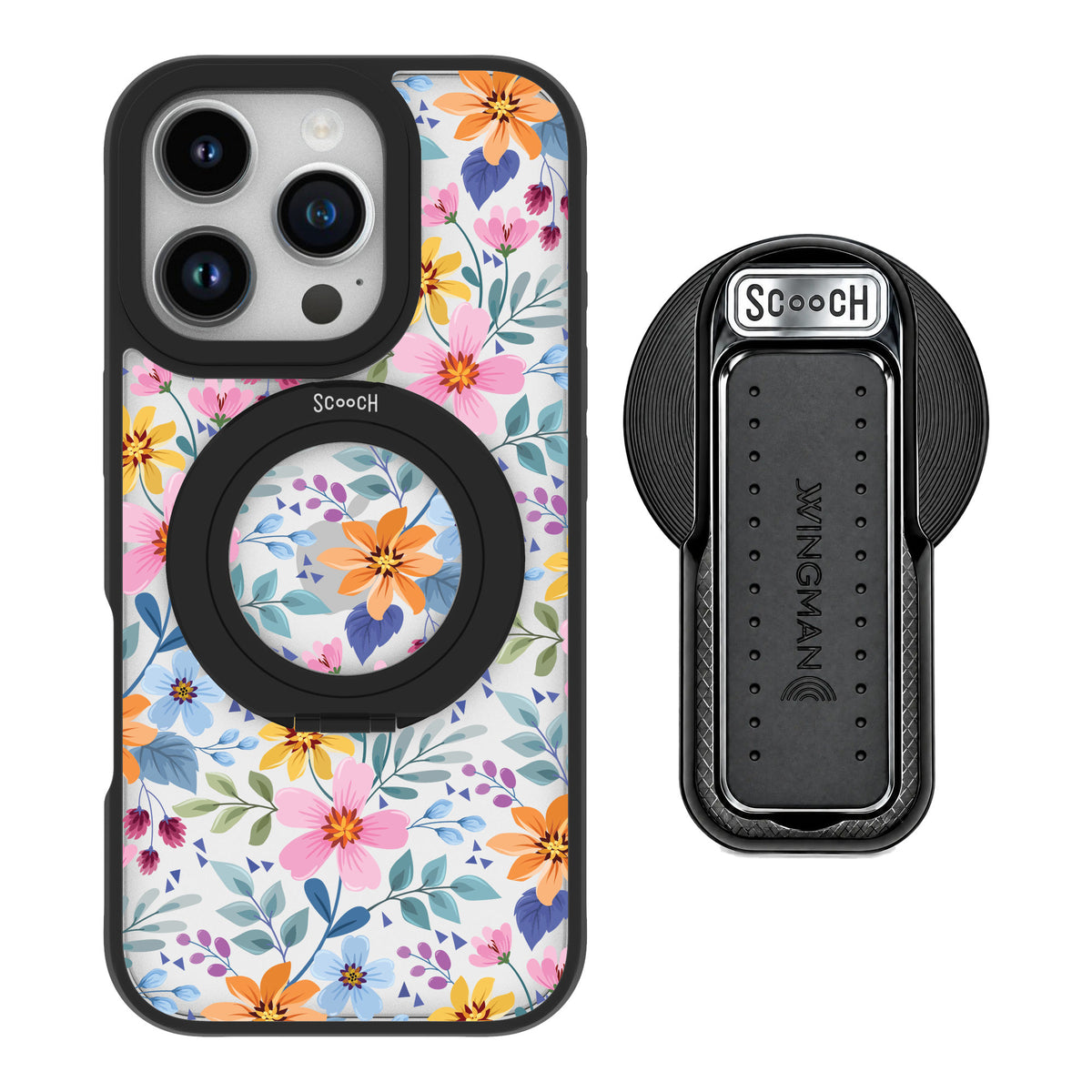 Scooch MagCase Full Bloom for iPhone 16 Pro — MagSafe Wingback Bundle - Black