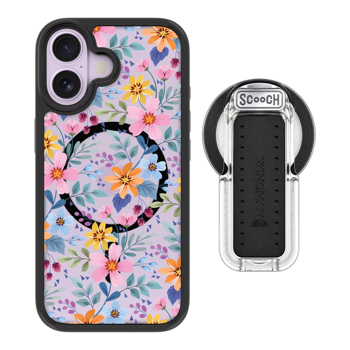 Scooch MagCase Full Bloom for iPhone 17 — MagSafe Wingback Bundle - Clear