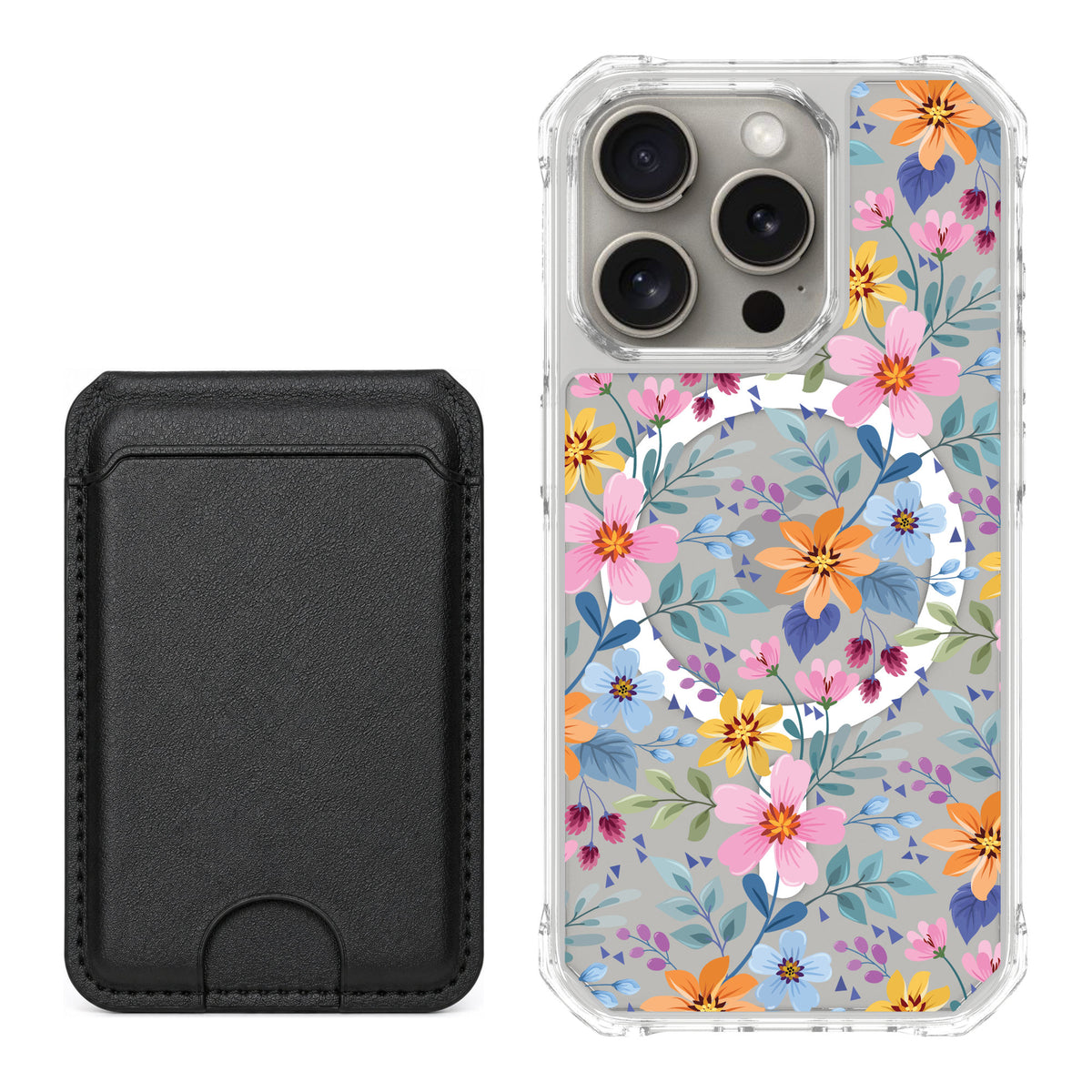 Scooch MagCase Full Bloom for iPhone 15 Pro — Black MagWallet Bundle