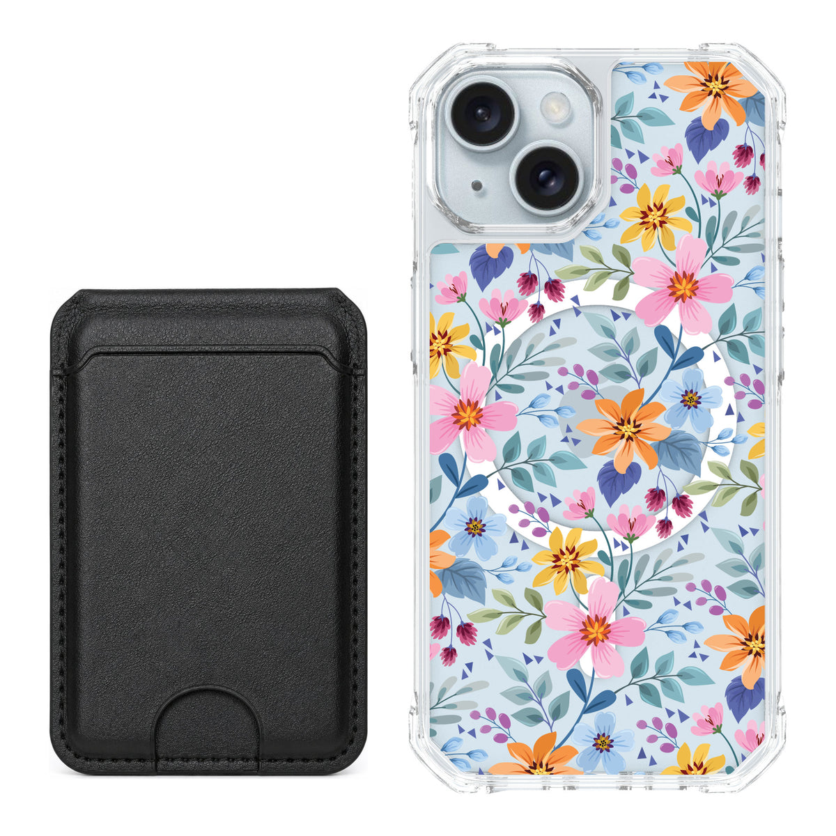 Scooch MagCase Full Bloom for iPhone 15 — Black MagWallet Bundle