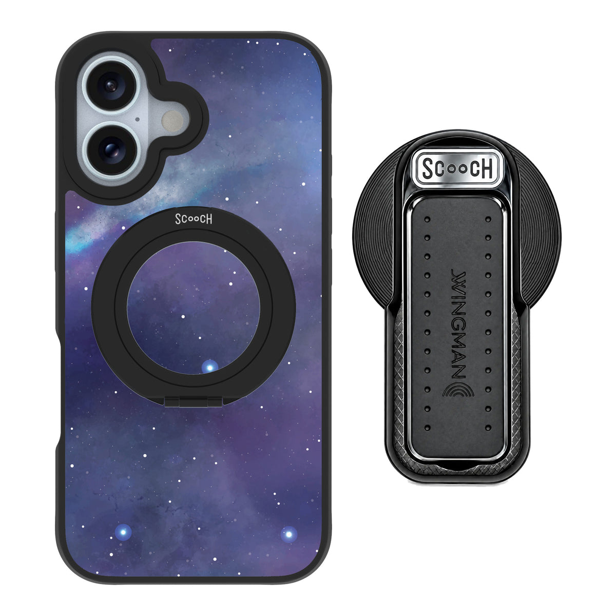 Scooch MagCase Galaxy for iPhone 16 — MagSafe Wingback Bundle - Black