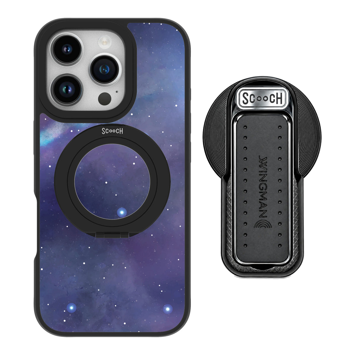 Scooch MagCase Galaxy for iPhone 16 Pro — MagSafe Wingback Bundle - Black