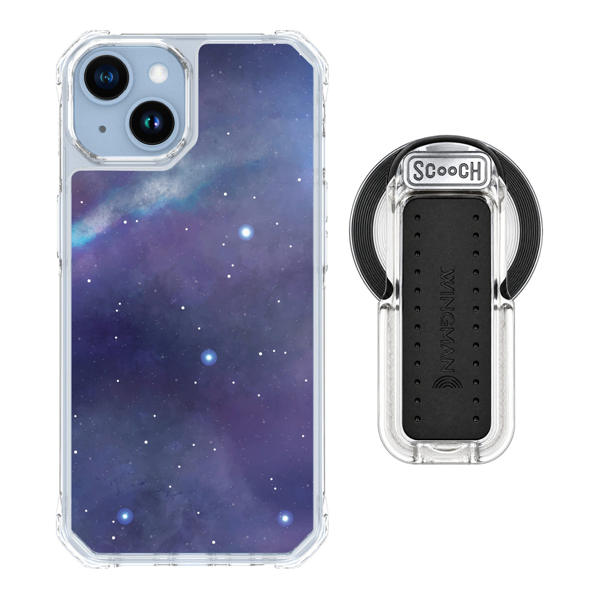Scooch MagCase Galaxy for iPhone 14 — MagSafe Wingback Bundle - Clear