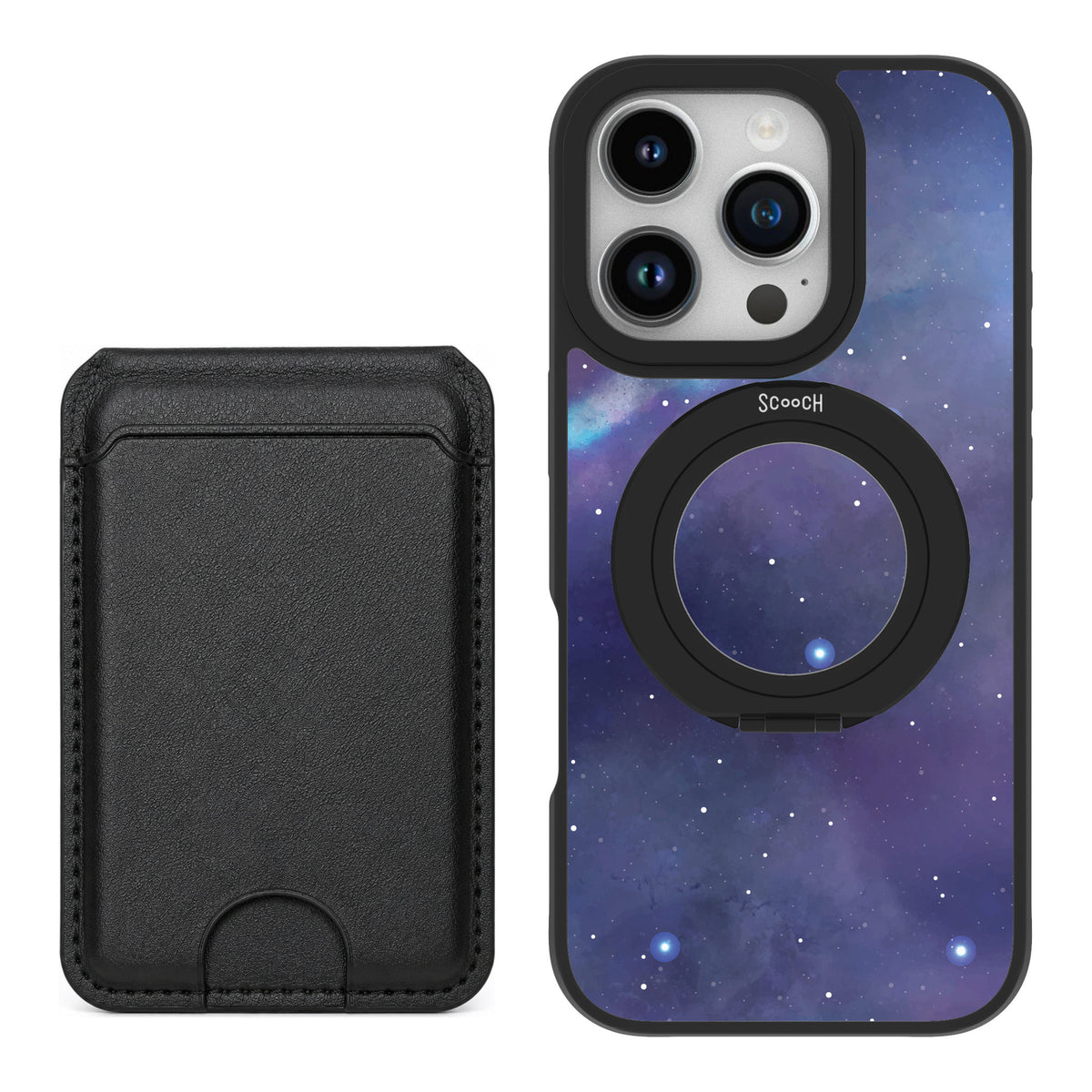 Scooch MagCase Galaxy for iPhone 16 Pro — Black MagWallet Bundle