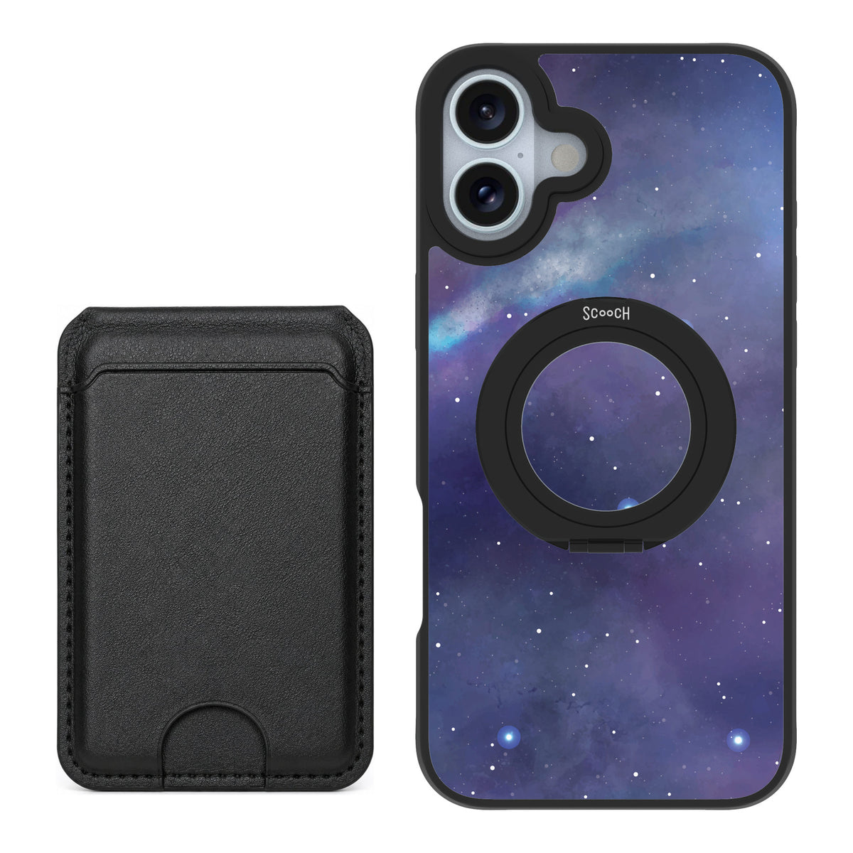 Scooch MagCase Galaxy for iPhone 16 Plus — Black MagWallet Bundle