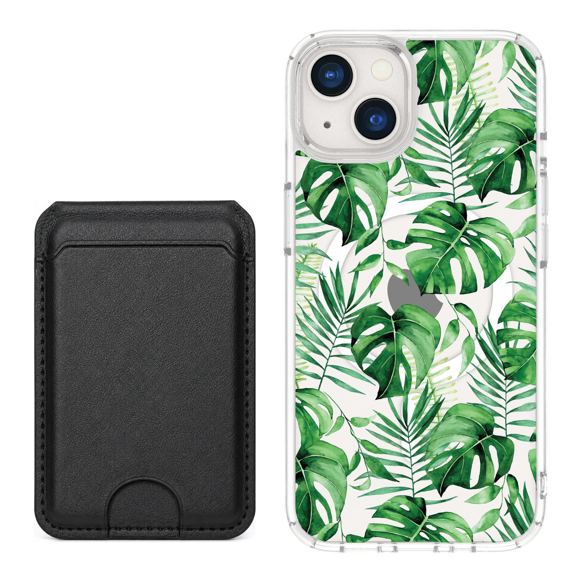 Scooch MagCase Monstera for iPhone 13 — Black MagWallet Bundle