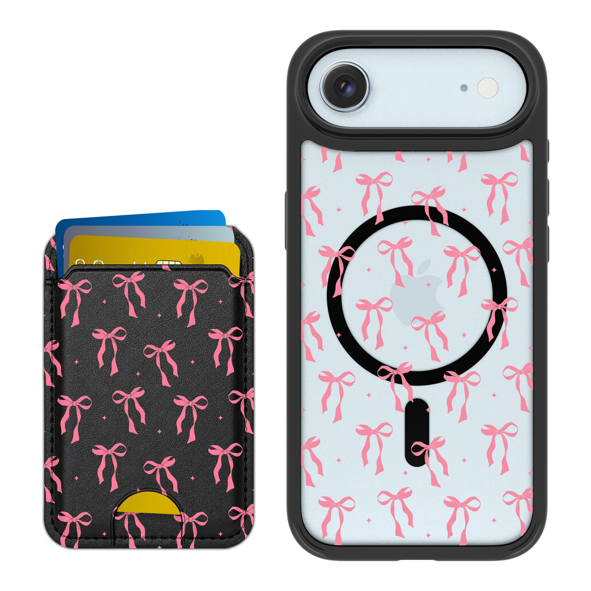 Scooch MagCase Pink Bows for iPhone Air — Matching MagWallet Bundle
