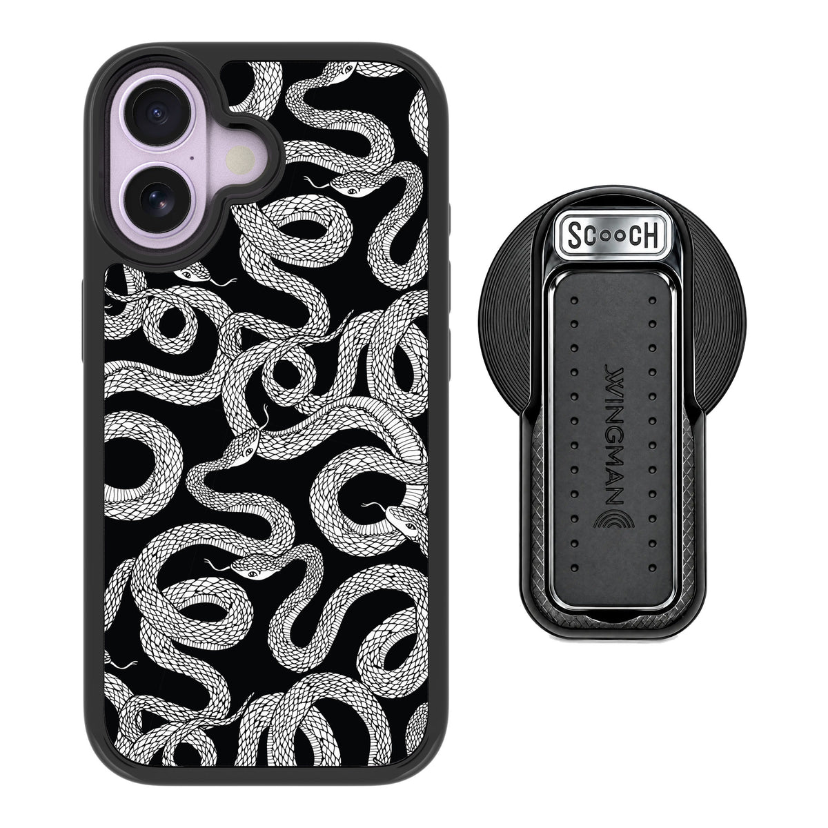 Scooch MagCase Snakes for iPhone 17 — MagSafe Wingback Bundle - Black
