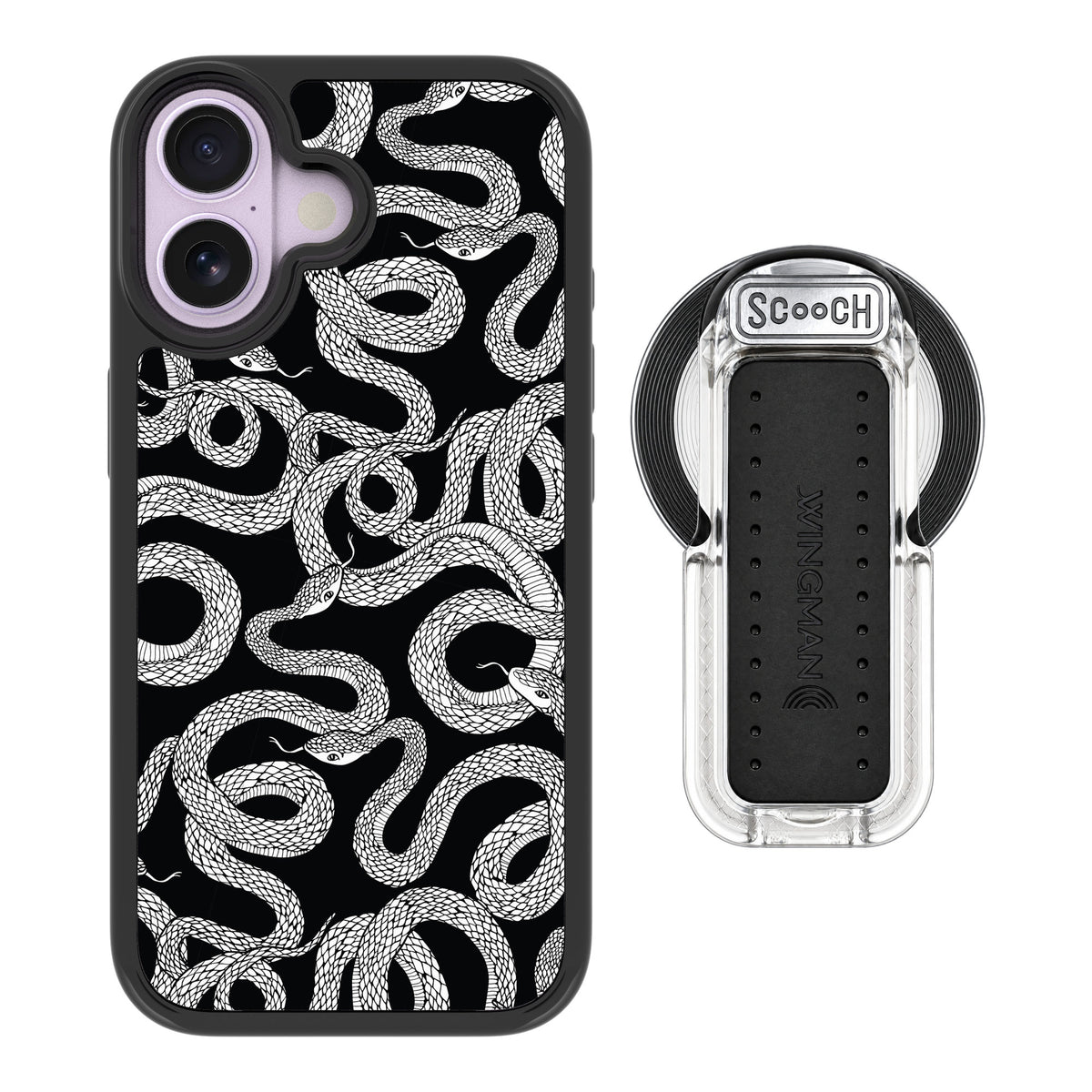 Scooch MagCase Snakes for iPhone 17 — MagSafe Wingback Bundle - Clear