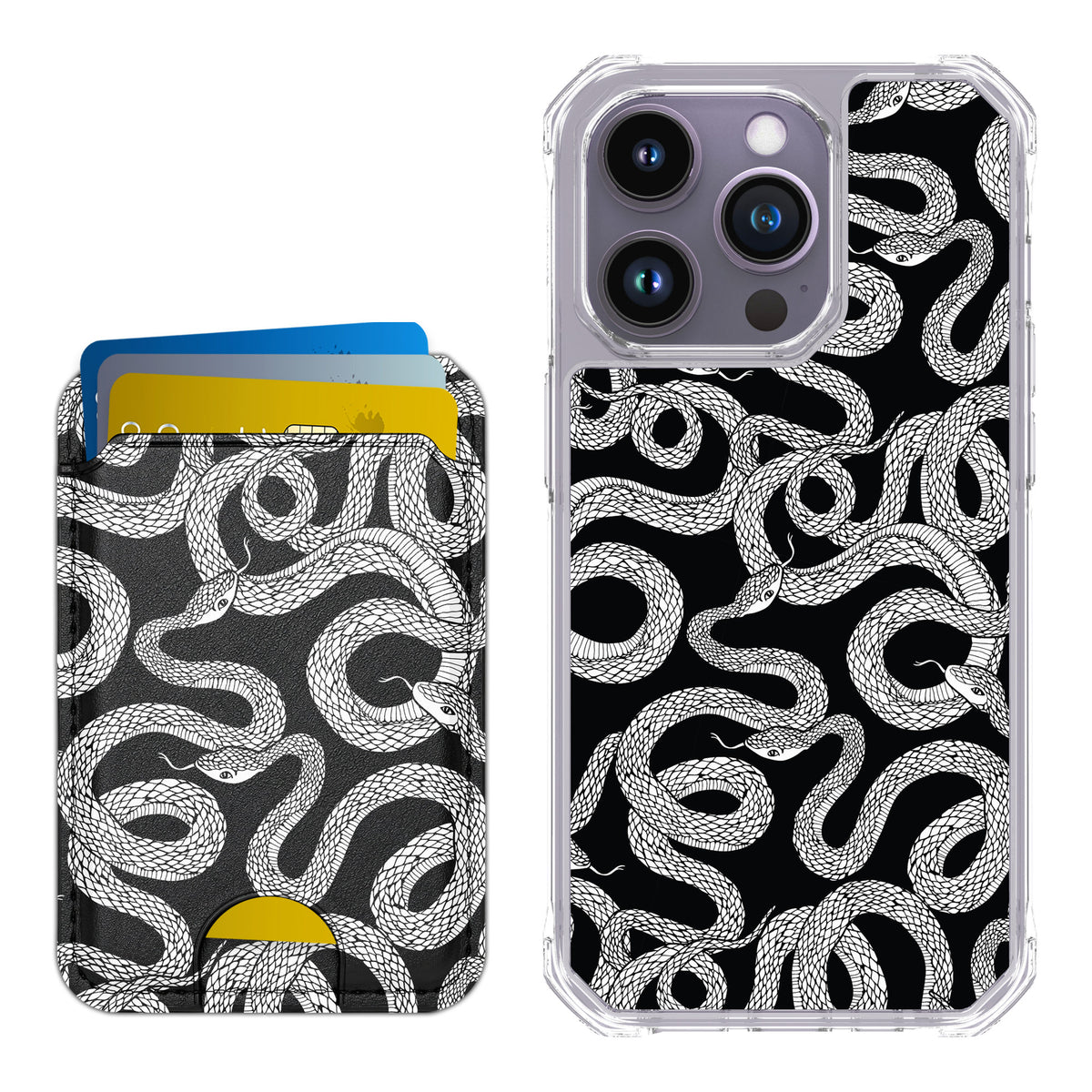 Scooch MagCase Snakes for iPhone 14 Pro — Matching MagWallet Bundle