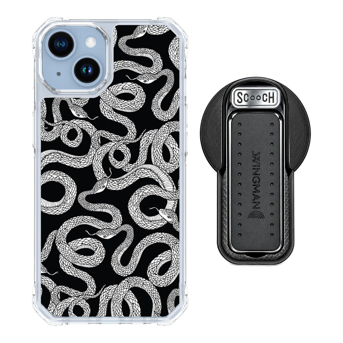 Scooch MagCase Snakes for iPhone 14 — MagSafe Wingback Bundle - Black