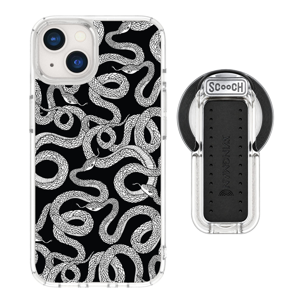 Scooch MagCase Snakes for iPhone 13 — MagSafe Wingback Bundle - Clear