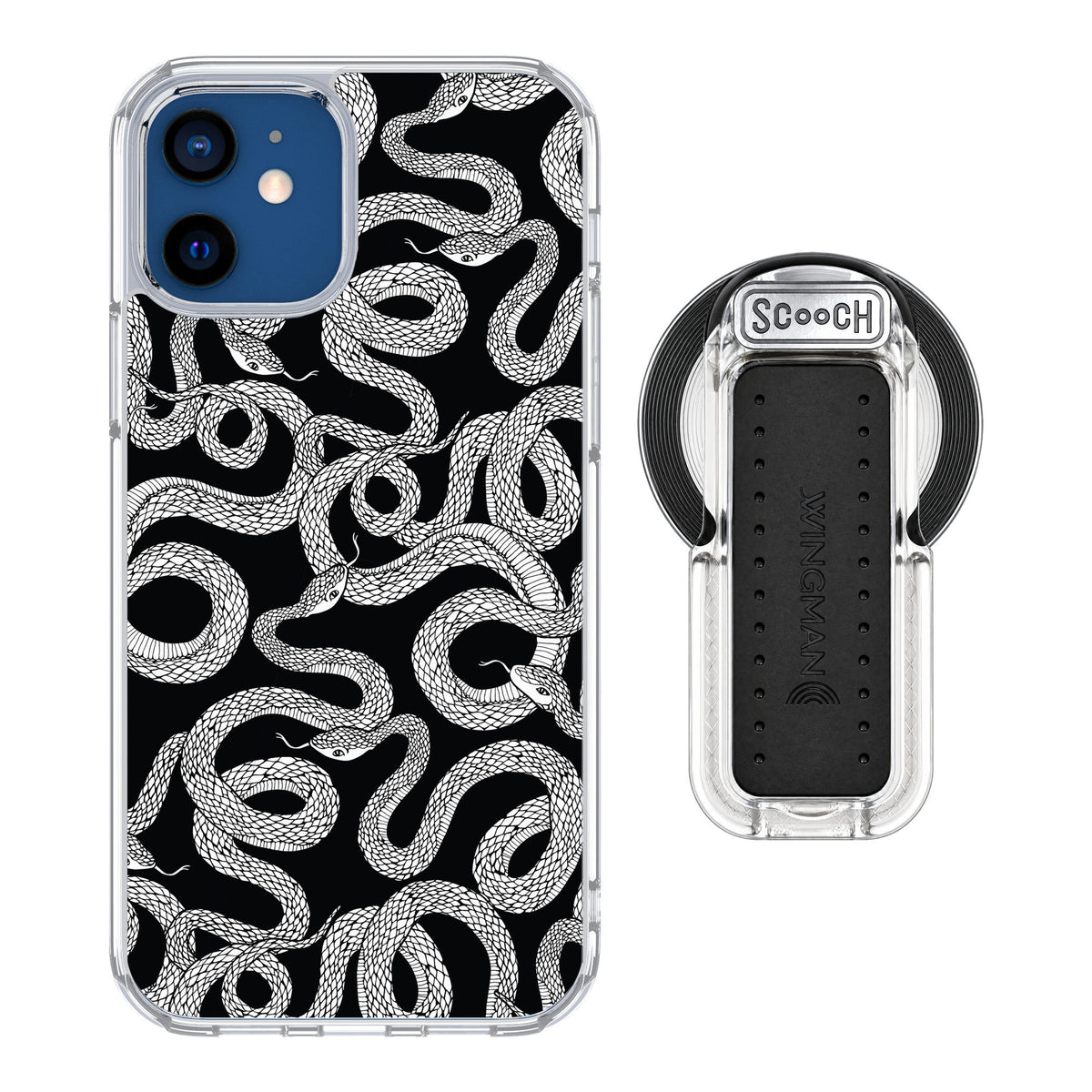 Scooch MagCase Snakes for iPhone 12 — MagSafe Wingback Bundle - Clear