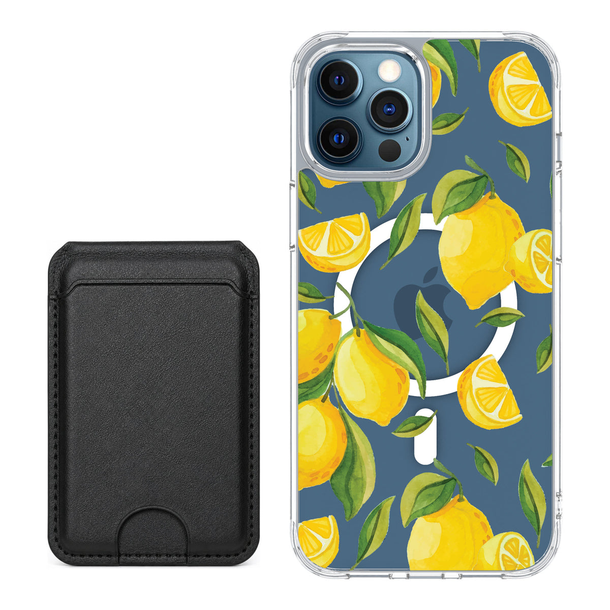 Scooch MagCase Amalfi Lemons for iPhone 12 Pro — Black MagWallet Bundle
