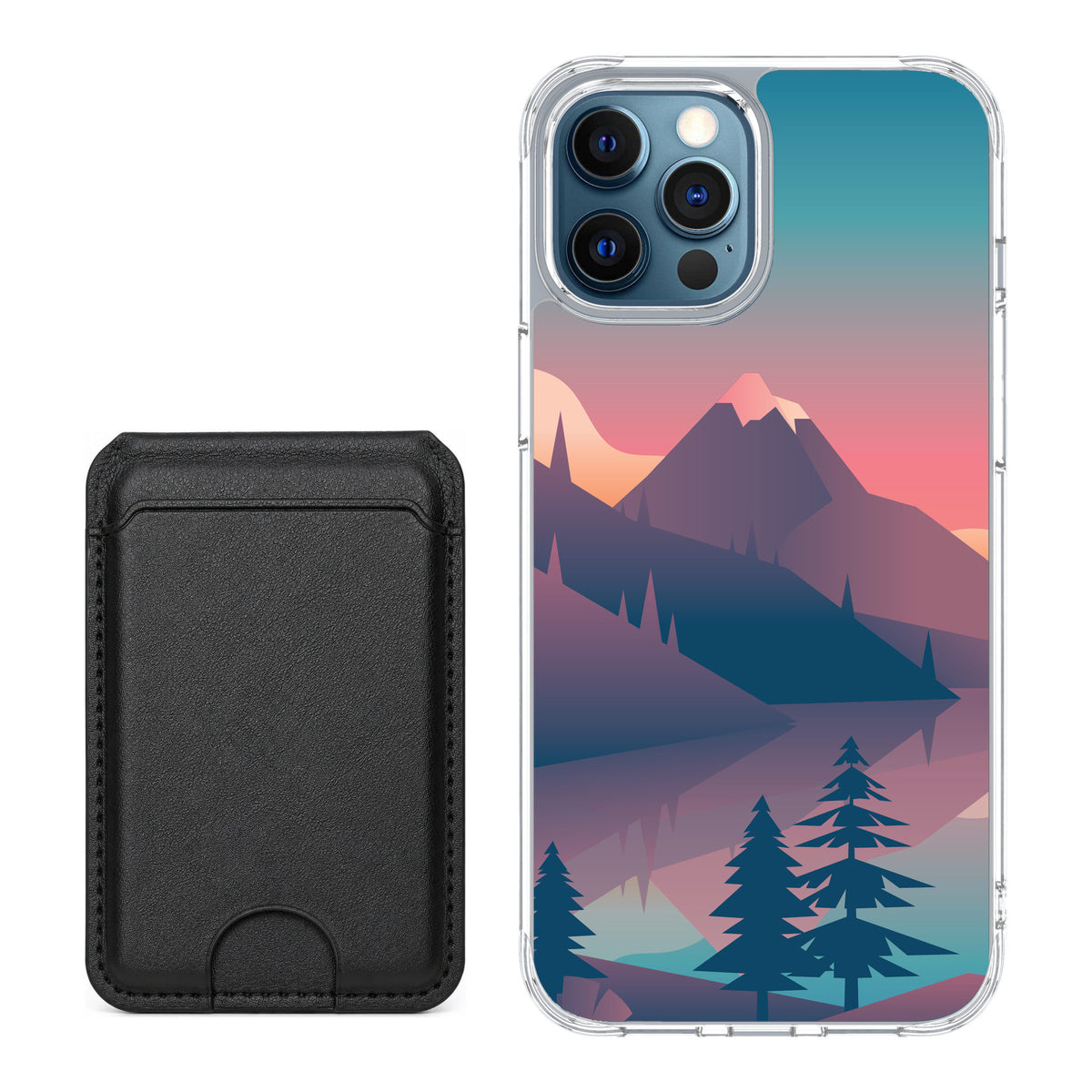Scooch MagCase Mountain Range for iPhone 12 Pro — Black MagWallet Bundle