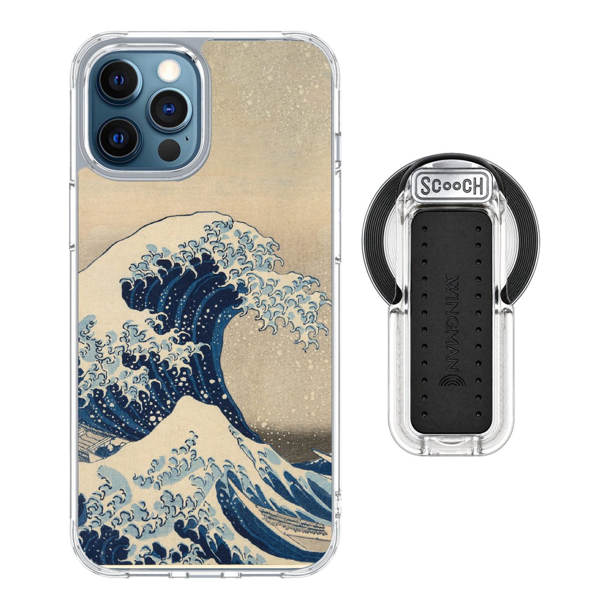 Scooch MagCase Great Wave for iPhone 12 Pro — MagSafe Wingback Bundle - Clear