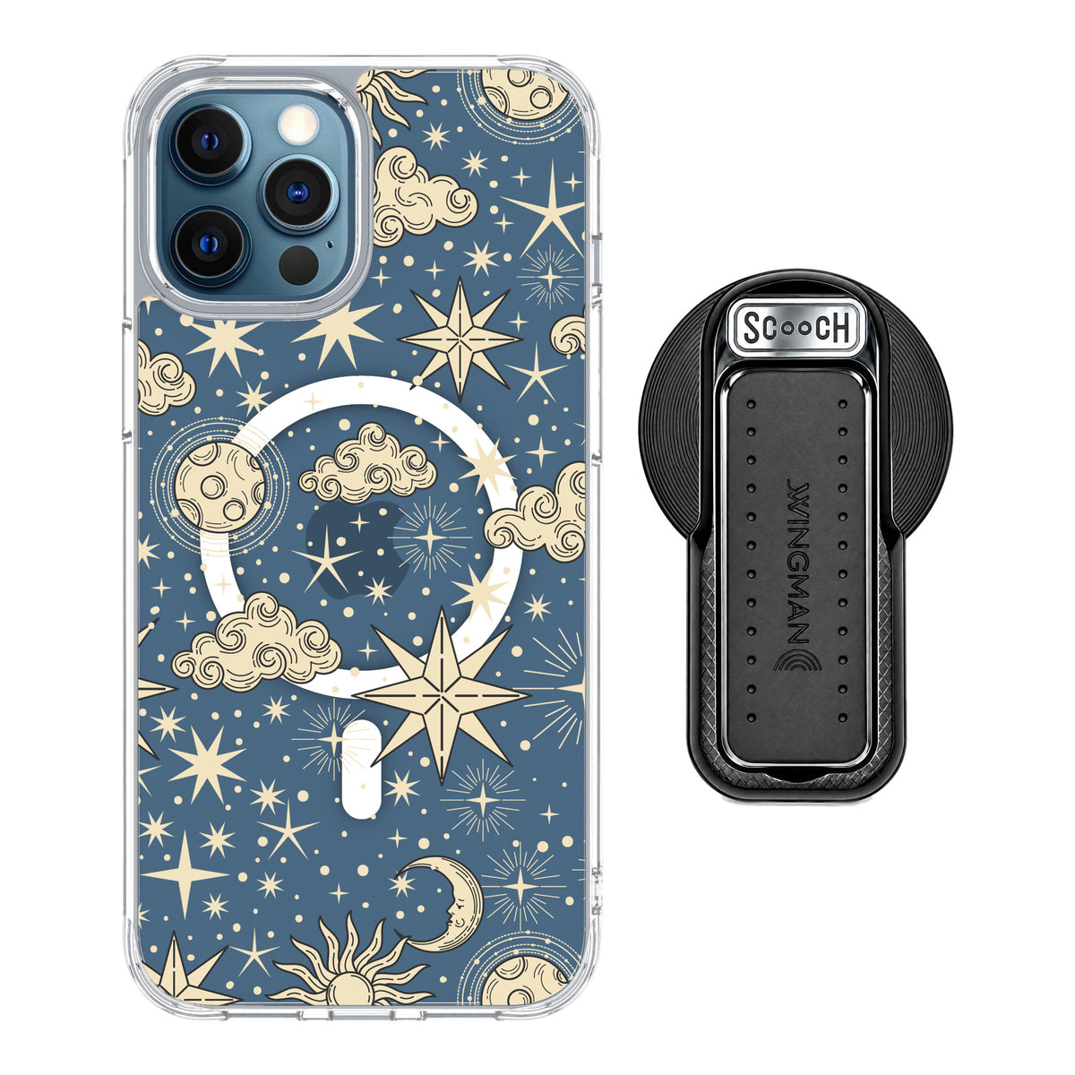 Scooch MagCase Celestial Sleep for iPhone 12 Pro — MagSafe Wingback Bundle - Black