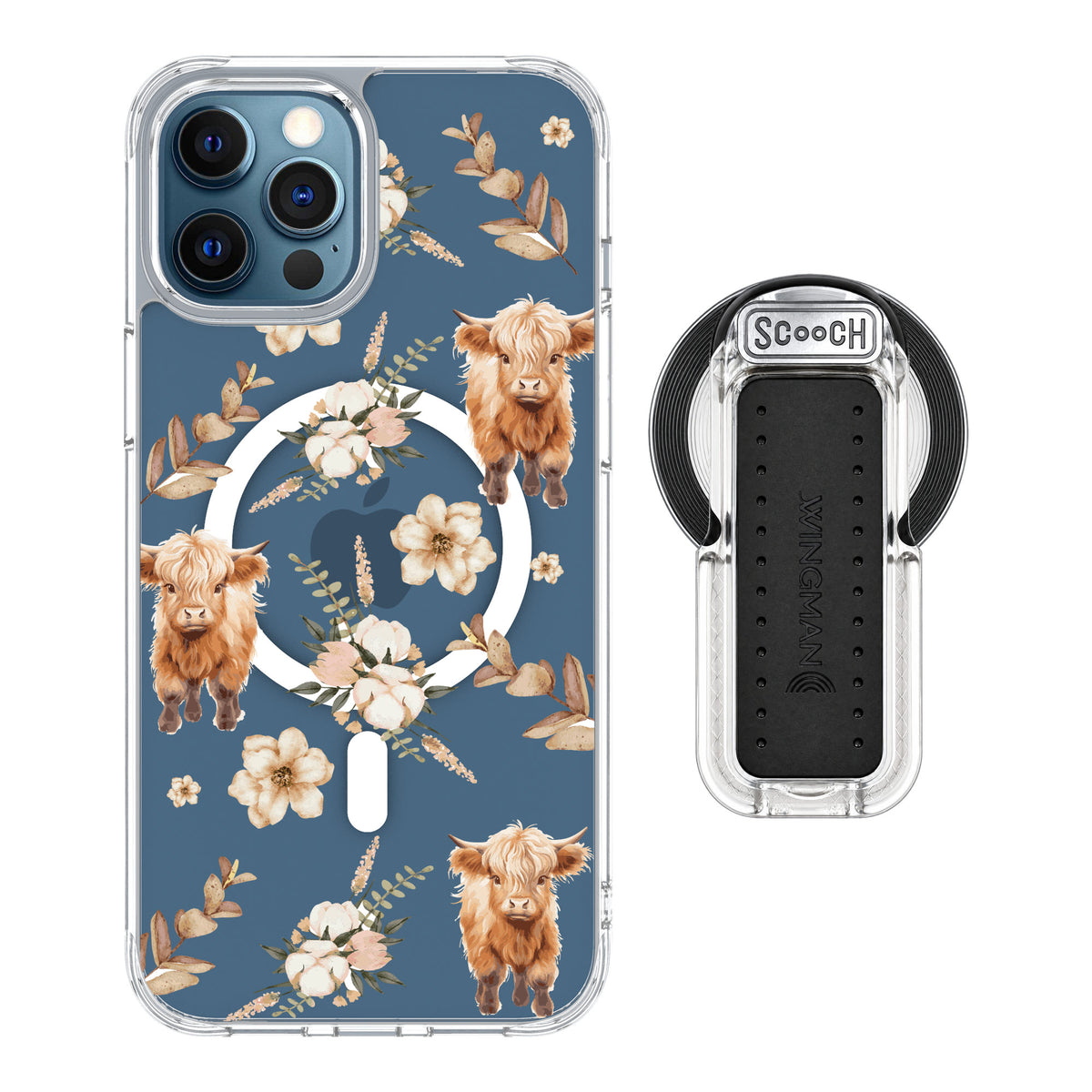 Scooch MagCase Baby Cow for iPhone 12 Pro — MagSafe Wingback Bundle - Clear