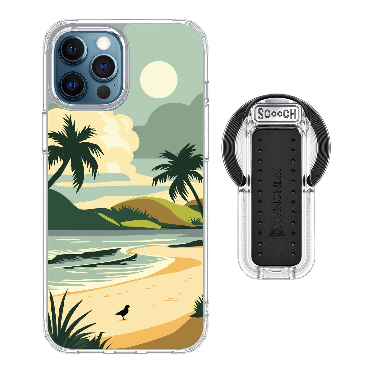 Scooch MagCase Paradise Cove for iPhone 12 Pro — MagSafe Wingback Bundle - Clear